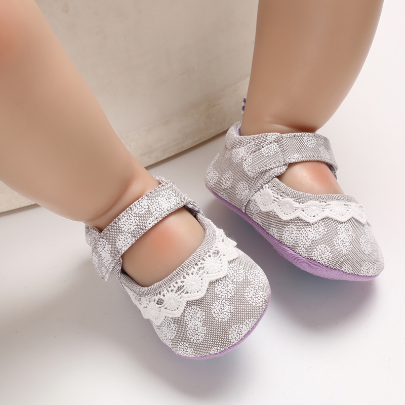 Giày Công Chúa Đế Cotton Đính Nơ Cho Bé Gái Sơ Sinh 0-18 Tháng Tuổi