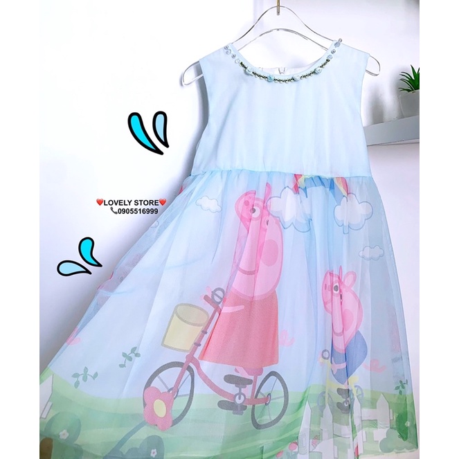 Đầm công chúa Pepa Pig Size đại cho bé gái. Đầm váy dự tiệc cao cấp cho bé gái. Hàng Quảng Châu Loại 1 Cao cấp