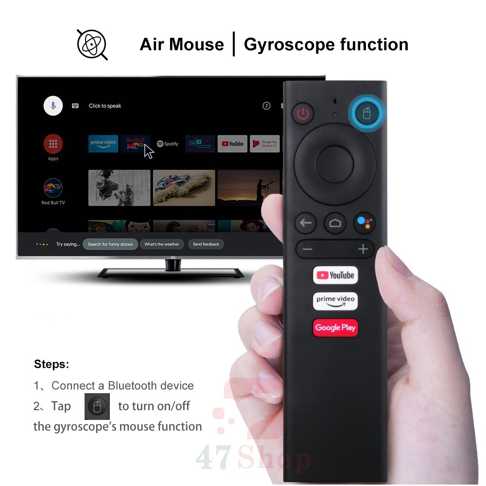 Điều khiển chuột bay tìm kiếm giọng nói Remote Mouse Air Voice Bluetooth Mecool KM1, KM3, KM6, KM9 Pro