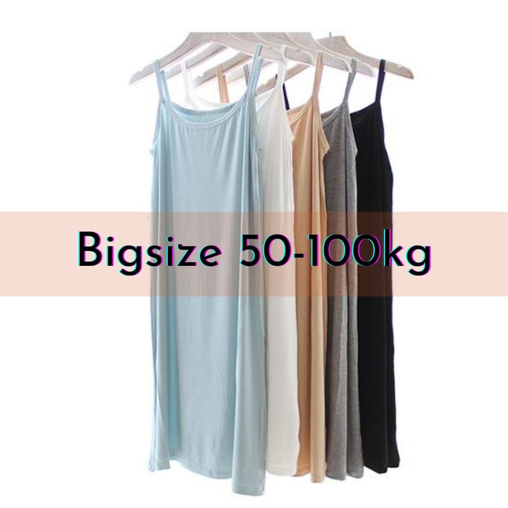 [BIGSIZE] ĐẦM LÓT HAI DÂY CHẤT THUN BIGSIZE 50-100KG - DL1