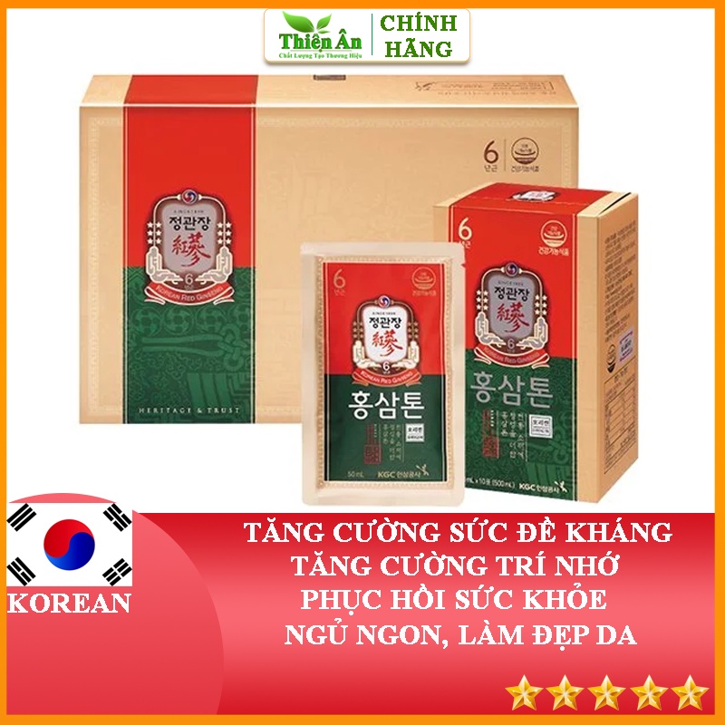 Nước Hồng Sâm Pha Sẵn KGC Cheong Kwan Jang Tonic Original 30 Gói x 50ml