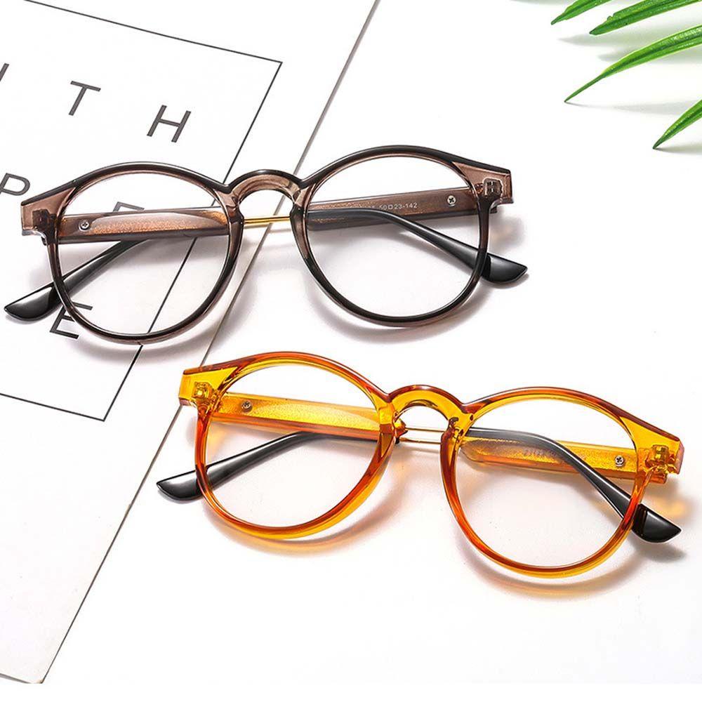 Mắt Kính Gọng Tròn Trong Suốt Bằng Kim Loại Thời Trang Dành Cho Nữ