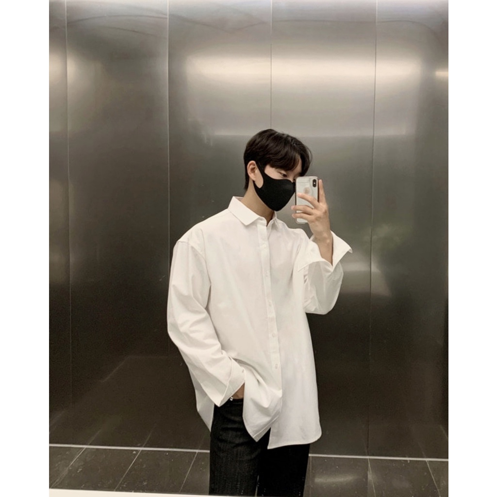 ÁO SƠ MI trắng gạo Basic KKL Tay Dài CHUOTTRANG