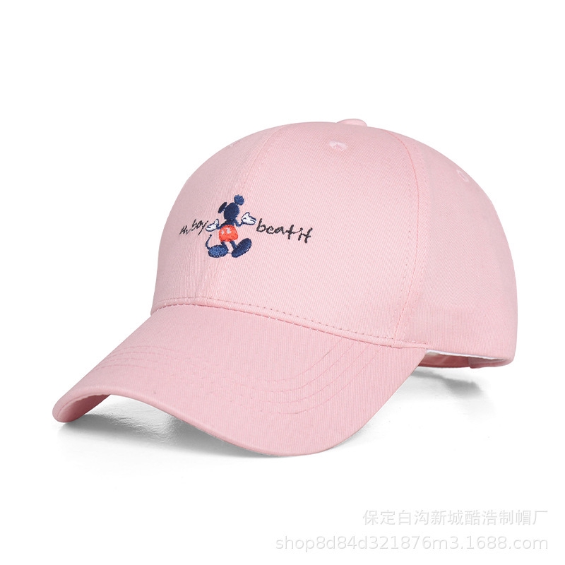 Mũ Lưỡi Trai Thêu Hình Chuột Mickey Chất Liệu Cotton Thoáng Khí Thời Trang Mùa Hè Hàn Quốc