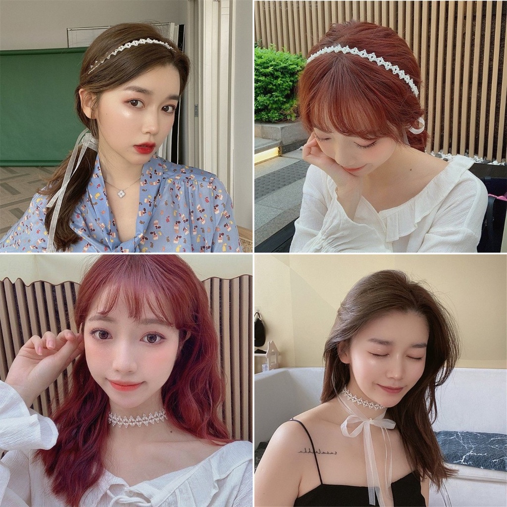 Băng Đô Đính Ngọc Trai Giả Phong Cách Hàn Quốc Thanh Lịch