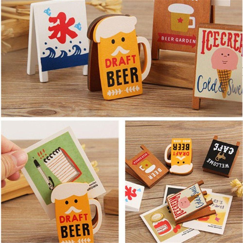 Kẹp Gỗ Giữ Thẻ Tin Nhắn Để Bàn Trang Trí Kiểu Vintage