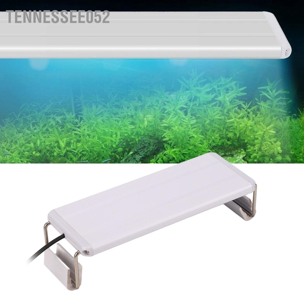 Tennessee052 Đèn LED bể cá siêu mỏng Độ sáng cao bền với giá đỡ EU Cắm 220V 10W