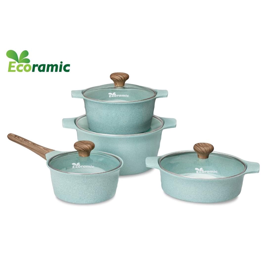 BỘ NỒI 4 ECORAMIC PLATINUM ĐÁY TỪ  CHÍNH HÃNG 100%