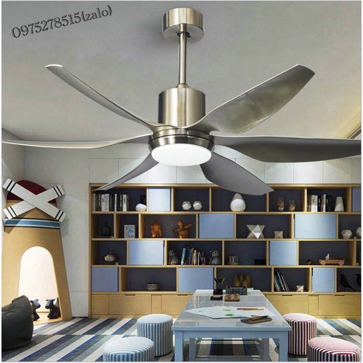 Quạt Trần 6 Cánh Có 2 Phiên Bản Cánh 1m47 Và 1m67 Điều Khiển 6 Cấp Độ Gió, 3 Chế Độ Ánh Sáng ,Chất Liệu Cánh  ABS Vân Gỗ