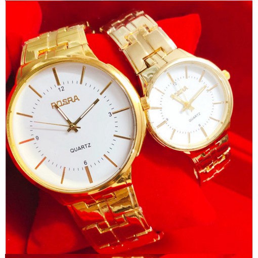 Đồng Hồ Cặp Đôi Nam Nữ Dây Kim Loại Rosra R3V D346 Hot Trend 2019 Cực Đẹp - Hazo
