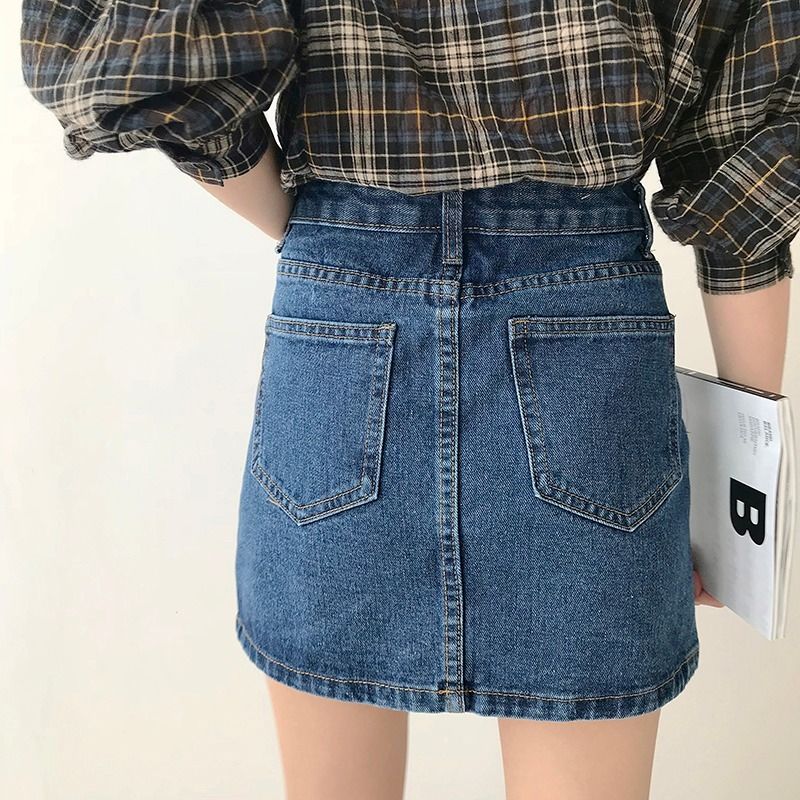Chân Váy Jean Chữ A Lưng Cao Phong Cách Hàn Quốc D083 | BigBuy360 - bigbuy360.vn