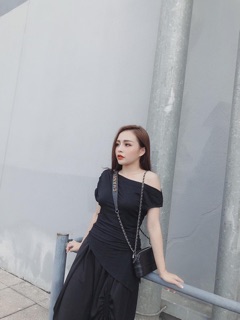Sét áo lệch vạt mix quần bom
