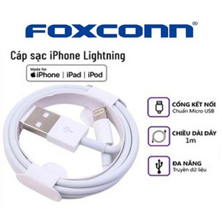 CÁP FOXCOM 5iC DÙNG CHO ĐIỆN THOẠI IPHONE-ĐẦU BỌC SẮT ĐAN LƯỚI - BH 12 Tháng <3