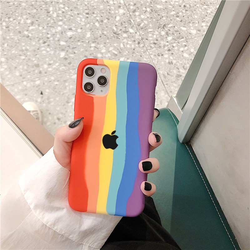 Ốp lưng iphone chống bẩn táo cầu vồng 5/5s/6/6plus/6s/6splus/7/7plus/8/8plus/x/xr/xs/11/12/pro/max/plus/promax - Awifi | BigBuy360 - bigbuy360.vn