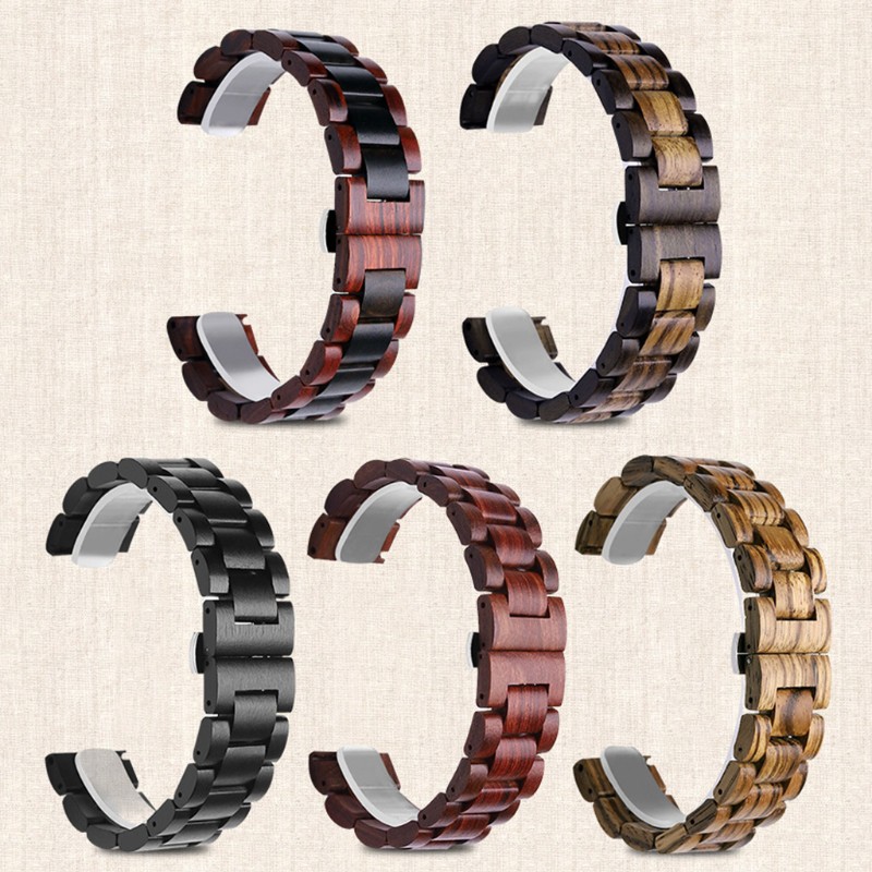 Dây Đeo Gỗ Đàn Hương 20 / 22mm Cho Đồng Hồ Thông Minh Huawei Gt / Huami / Galaxy
