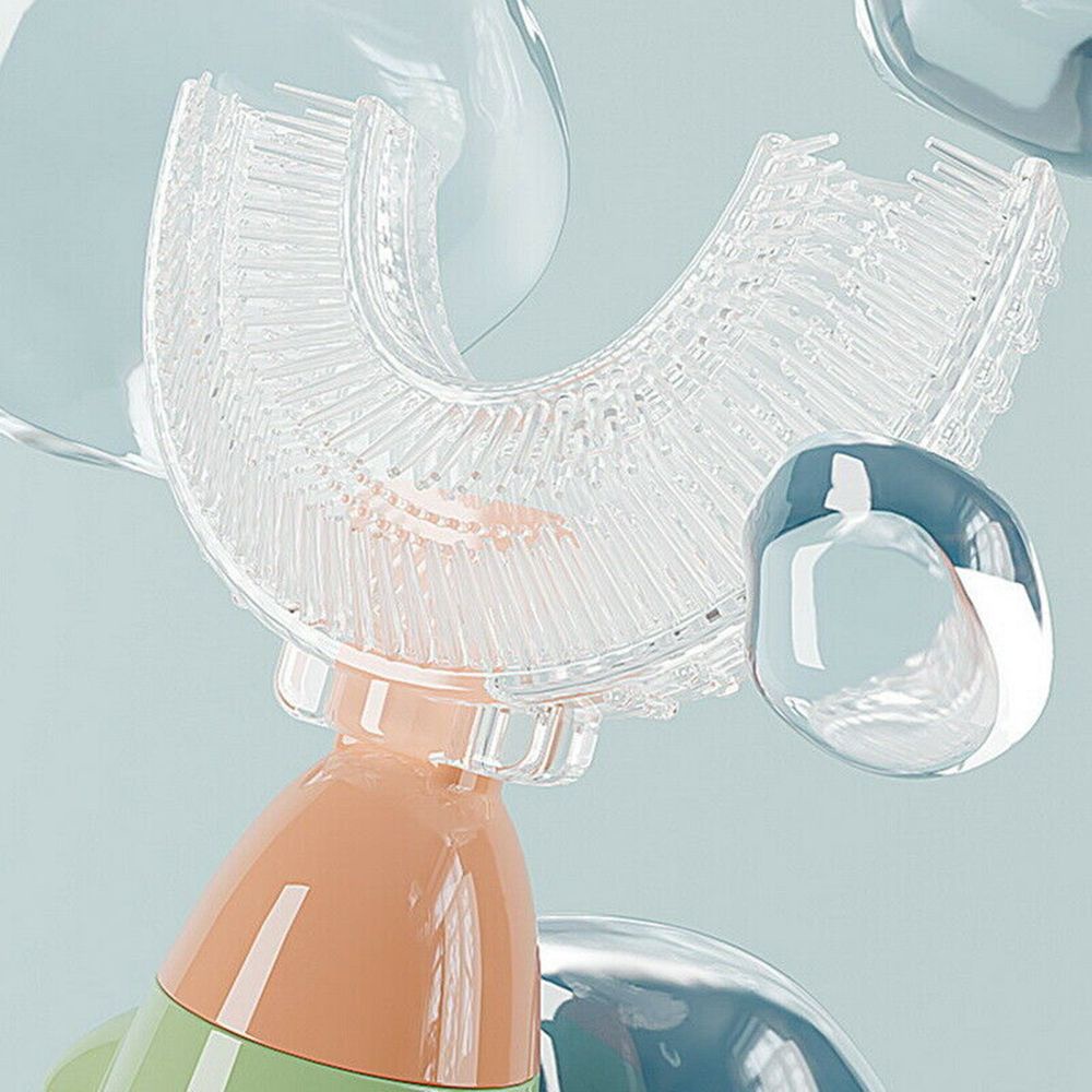 Bàn Chải Đánh Răng Silicon Mềm Hình Chữ U Làm Sạch Răng Cho Bé 1-12 Tuổi