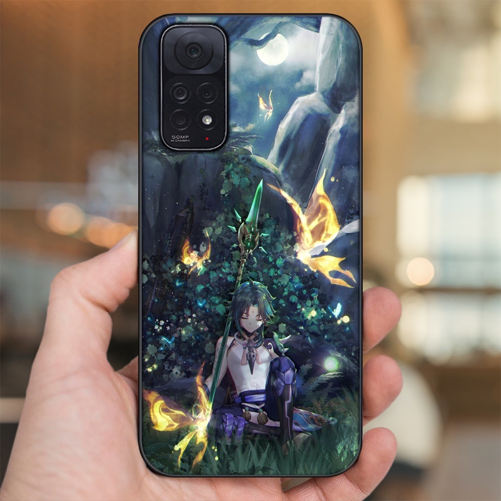 Ốp lưng Xiaomi Redmi Note 11, Note 11s viền đen in hình Xiao Genshin Impact