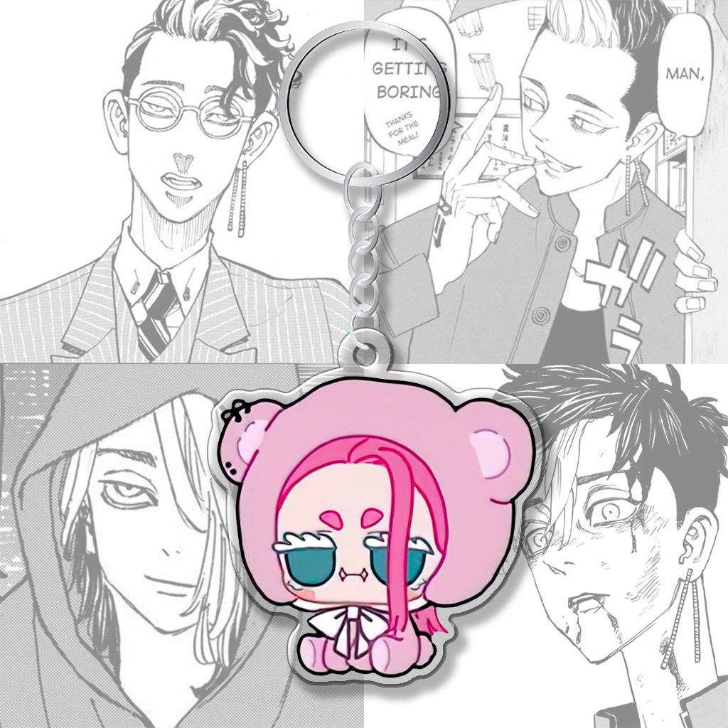 QR gỗ để bàn và Móc khóa Thegioipuzze Tokyo Revengers Chibi Gấu nhân vật Mikey Izana Ran Rindou0