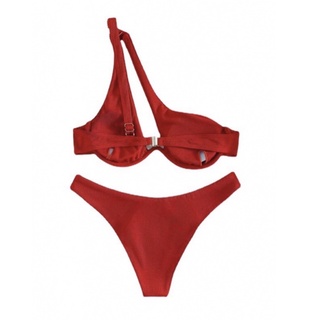 Bikini 2 mảnh lệch vai có gọng mút