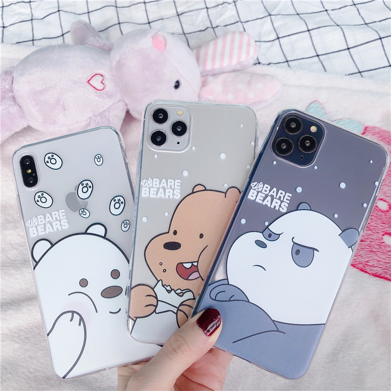 Ốp điện thoại họa tiết We Bare Bear cho IPhone 11/11Pro/11pro Max X XR XS XS MAX /6 7 8 Plus SE | BigBuy360 - bigbuy360.vn