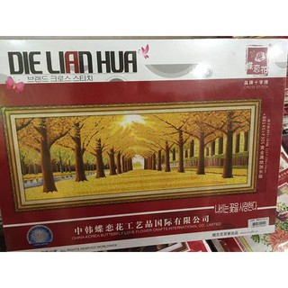 Tranh thêu chử thập rừng cây lá vàng YH002, YF305