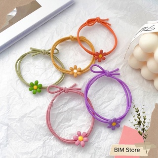 Dây buộc tóc, cột tóc dễ thương đính hoa 5 cánh basic, nhỏ xinh cho nữ