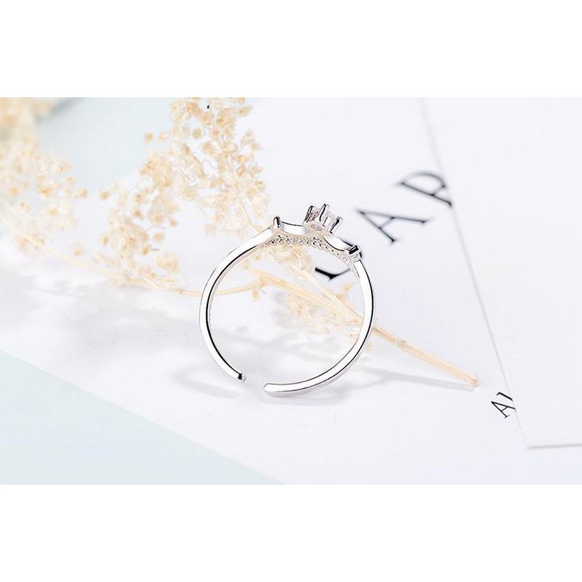 Nhẫn vương miện Queen sang trọng phụ kiện phong cách Hàn Quốc dễ thương