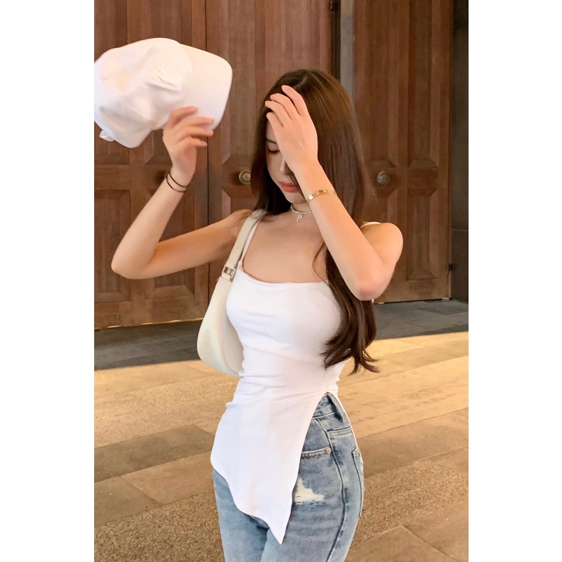 Áo Hai Dây Màu Sắc Thời Trang Mùa Hè Phong Cách Hàn Quốc Quyến Rũ Cho Nữ 2021