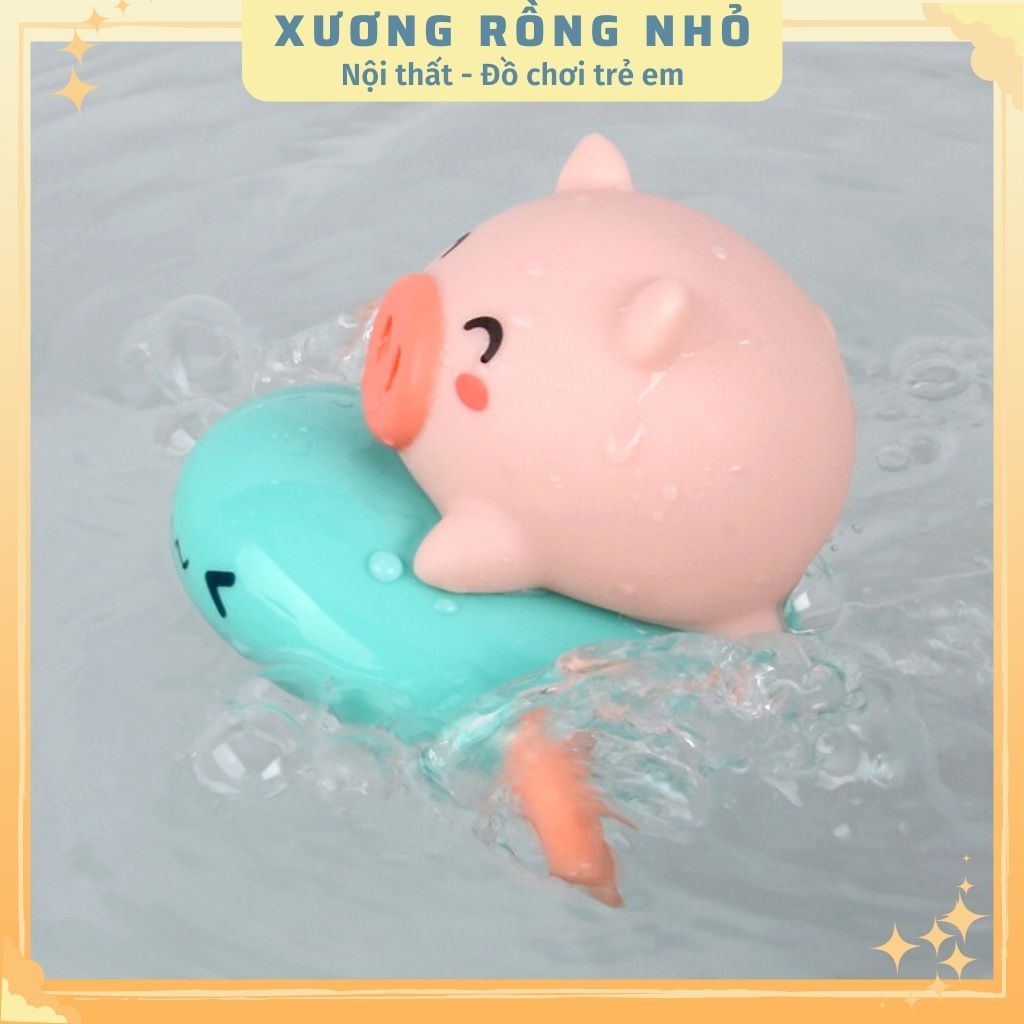 Đồ chơi nhà tắm cho bé, heo, bò phun nước chèo thuyền thả bồn tắm cho bé