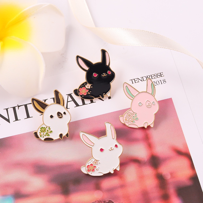 Ghim cài áo hình chú thỏ hoạt hình dễ thương ngộ nghĩnh