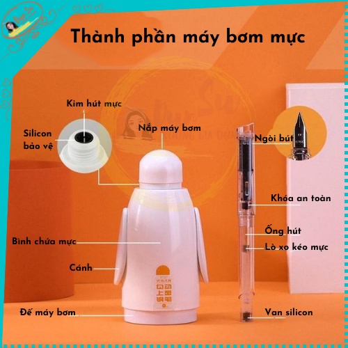 Bút Máy Bơm Mực Tự Động Bút Viết Nét Thanh Đậm Bút Luyện Viết Chữ Đẹp Có Kèm Bình Mực Bơm Tự Động Đồ Dùng Học Tập DunSu