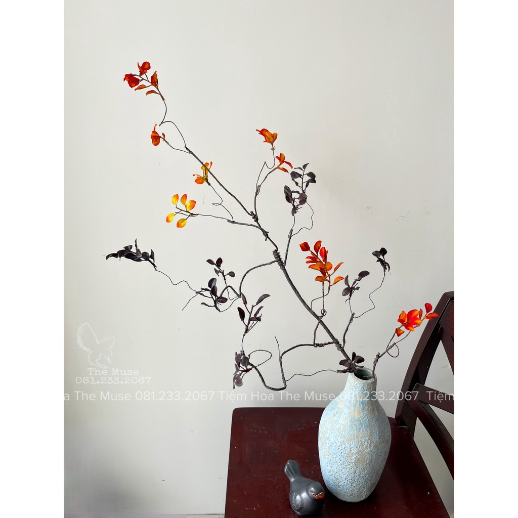 Dã Mai Diệp - Mô Phỏng Bách Tháp Săc Thu- Cành Lá Decor - Chất Liệu Cao Cấp