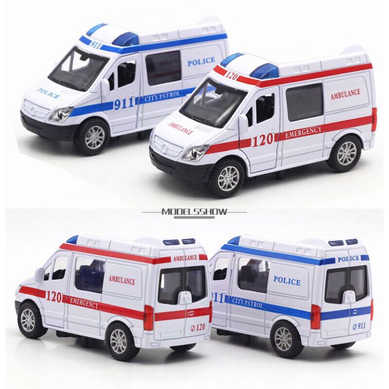 xe cứu thương, xe cs bằng sắt cho bé