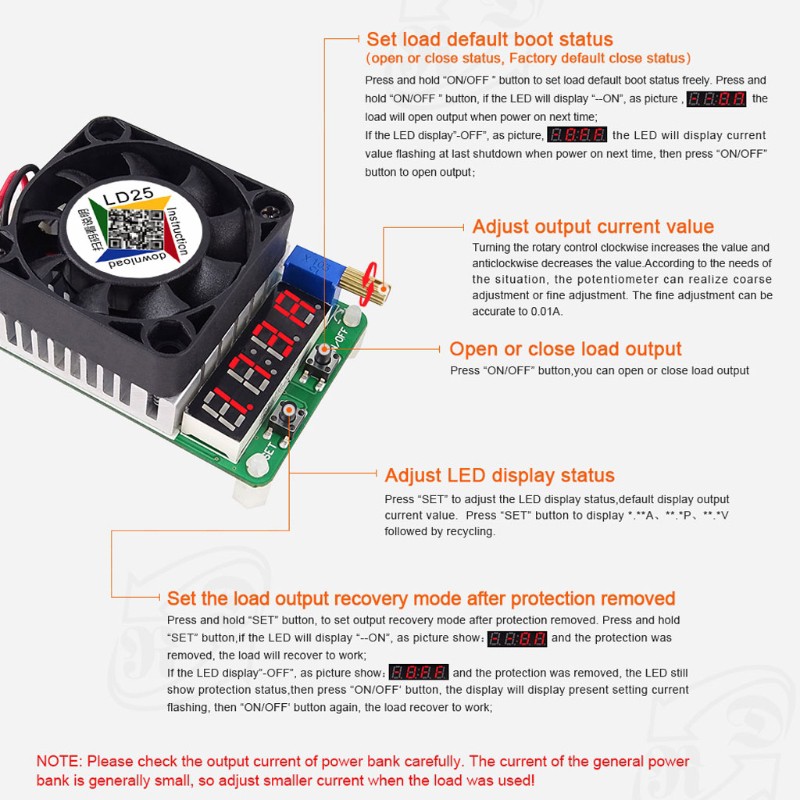 SEL♥RD LD25 Electronic Load Resistor USB Interface Discharge Battery Test 25W