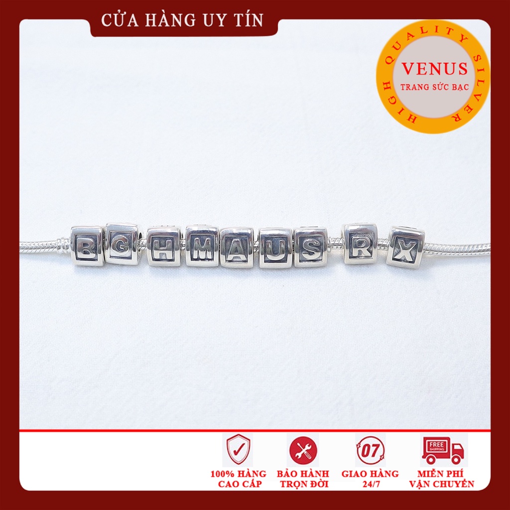 Charm chữ cái- Bạc 925 cao cấp- Trang sức bạc Venus