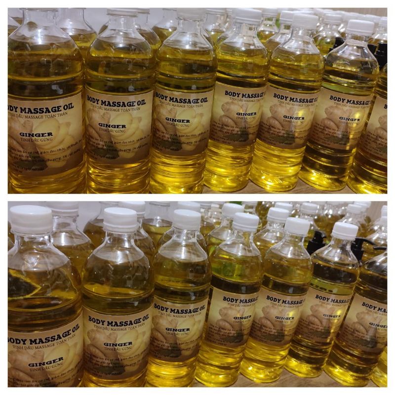 Combo 5 lít Dầu Gừng Massage Đã Thông Kinh Lạc, Thơm Đượm Gừng, Hương Cay Ấm