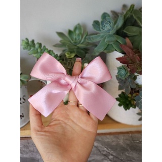Cột tóc nơ satin đơn giản nhiều màu