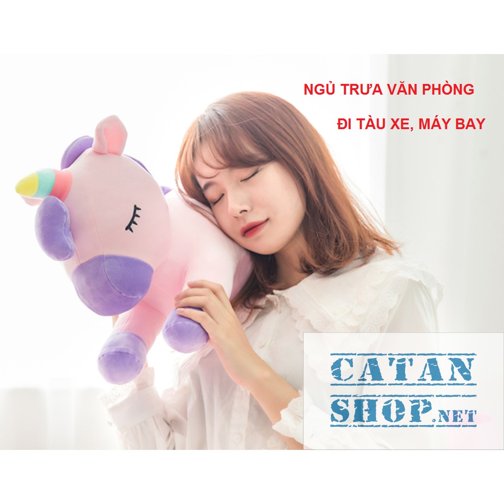 Gối mền NGỰA PONY 3 trong 1 siêu cute, hàng loại 1 thun 4 chiều siêu mịn, bộ chăn gối văn phòng unicorn kỳ lân