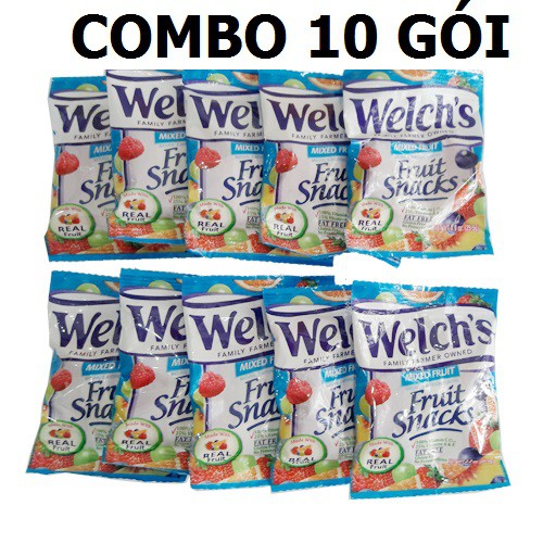 [Combo 10 gói] Kẹo Dẻo Trái Cây Welch's Mixed Fruit 22.7g/gói