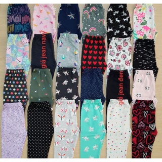 Quần legging ôm lửng bé gái vải thun cotton co giãn 4 chiều size đại cồ