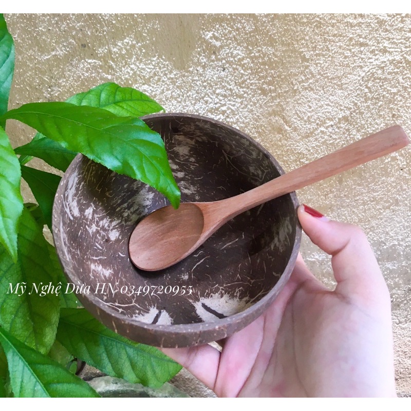Combo bát dừa, thìa gỗ