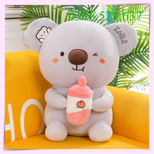 Gấu Bông Chuột Ôm Bình Sữa Koala Đáng Yêu Chất Bông Vải Mềm Mịn Qùa Tặng Sinh Nhật Cho Bé