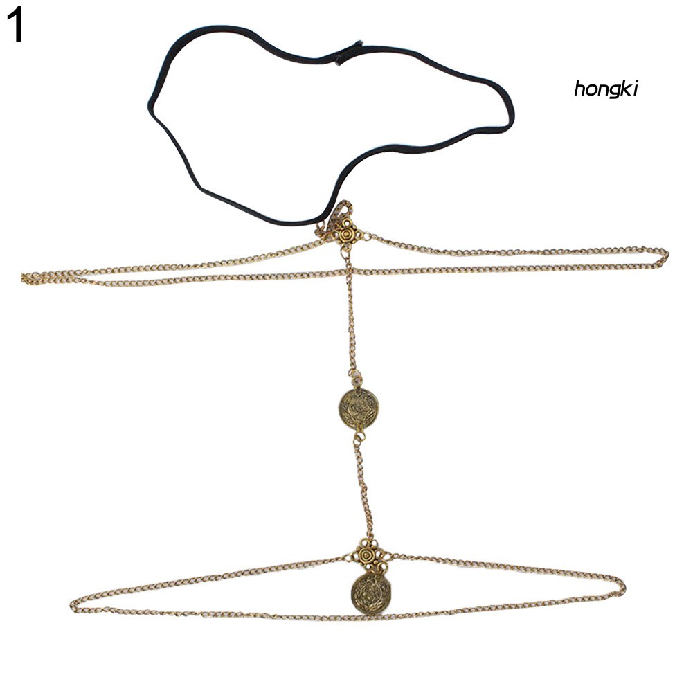 Chuỗi dây đeo đùi dạng xích nhiều lớp thiết kế tua rua cá tính thời trang cho nữ