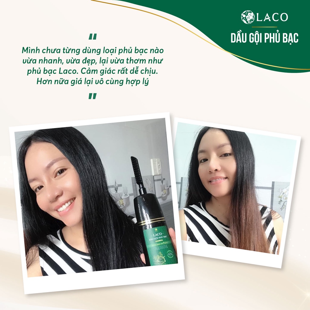Dầu Gội Phủ Bạc Thảo Dược LACO Black Hair 200ml - Gội Là Đen Tóc Tự Tin Sau 9 Phút