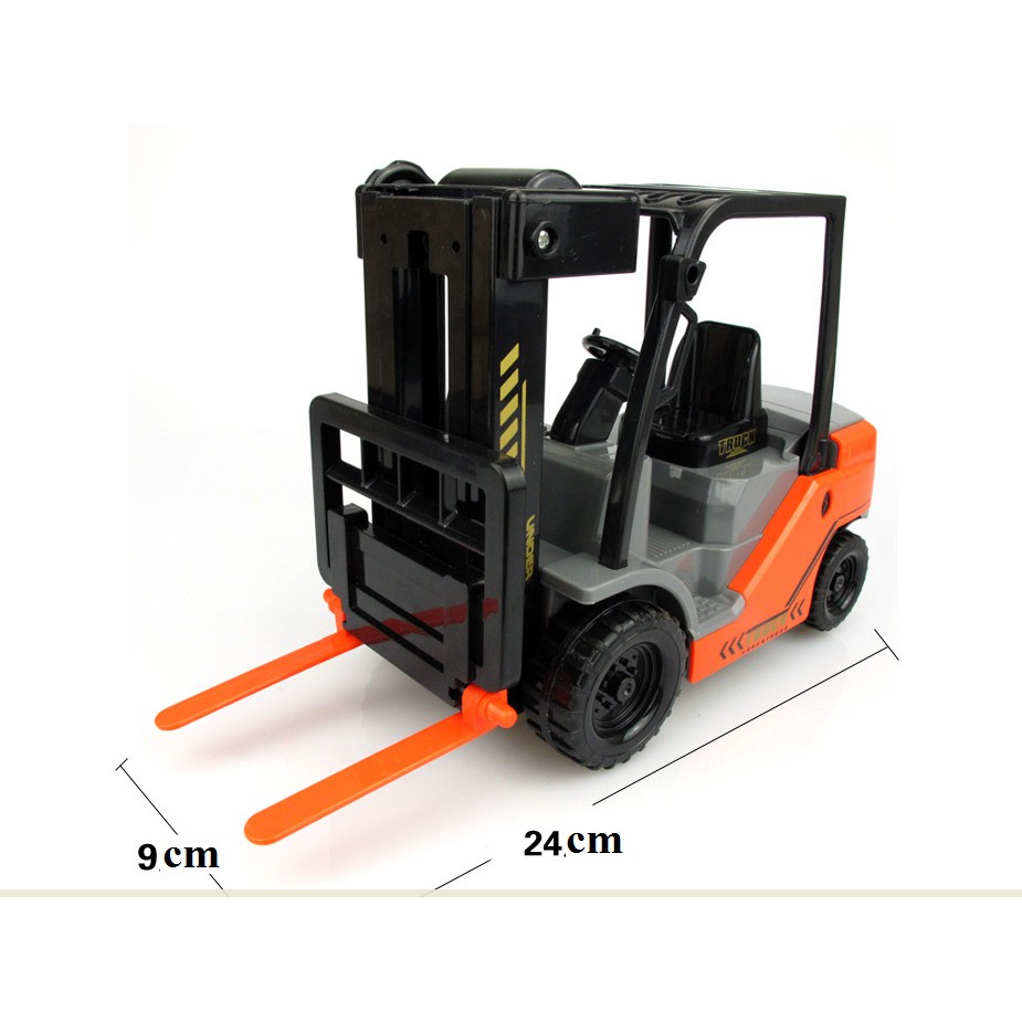 Mô hình Xe nâng đồ chơi trẻ em tỉ lệ 1:12 xe cỡ lớn chạy đà