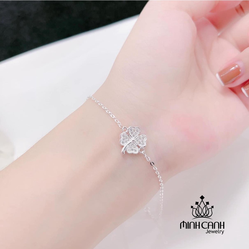 Lắc Tay Bạc Cỏ 4 Lá May Mắn Dây Đơn - Minh Canh Jewelry