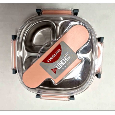 Hộp cơm inox vuông chia 3 ngăn ❤️FREESHIP❤️hàng cao cấp