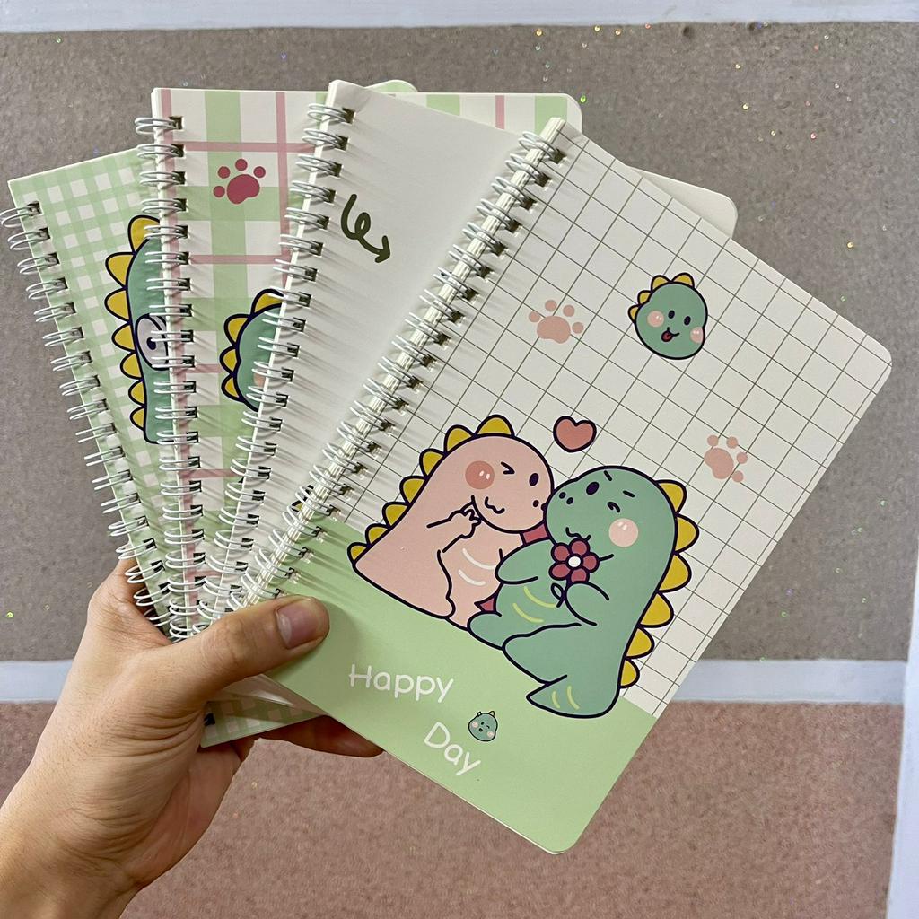 Combo 4 sổ lò xo A5 set 6 bút hoạt hình Leng Keng siêu dễ thương