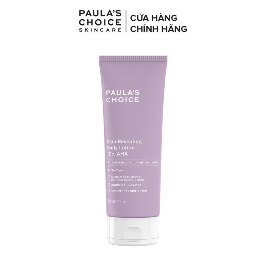 [CHÍNH HÃNG] Kem dưỡng thể làm sáng da chứa 10% AHA Paula's Choice Skin Revealing Body Lotion 10% AHA 210ml