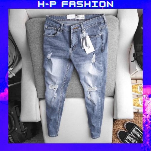 Quần Jean Nam Trơn Màu Bạc 🔵 𝐅𝐑𝐄𝐄 𝐒𝐇𝐈𝐏 🔵 Quần Bò Nam Co Giãn Thời Trang Hpfashion - Qjnhp070